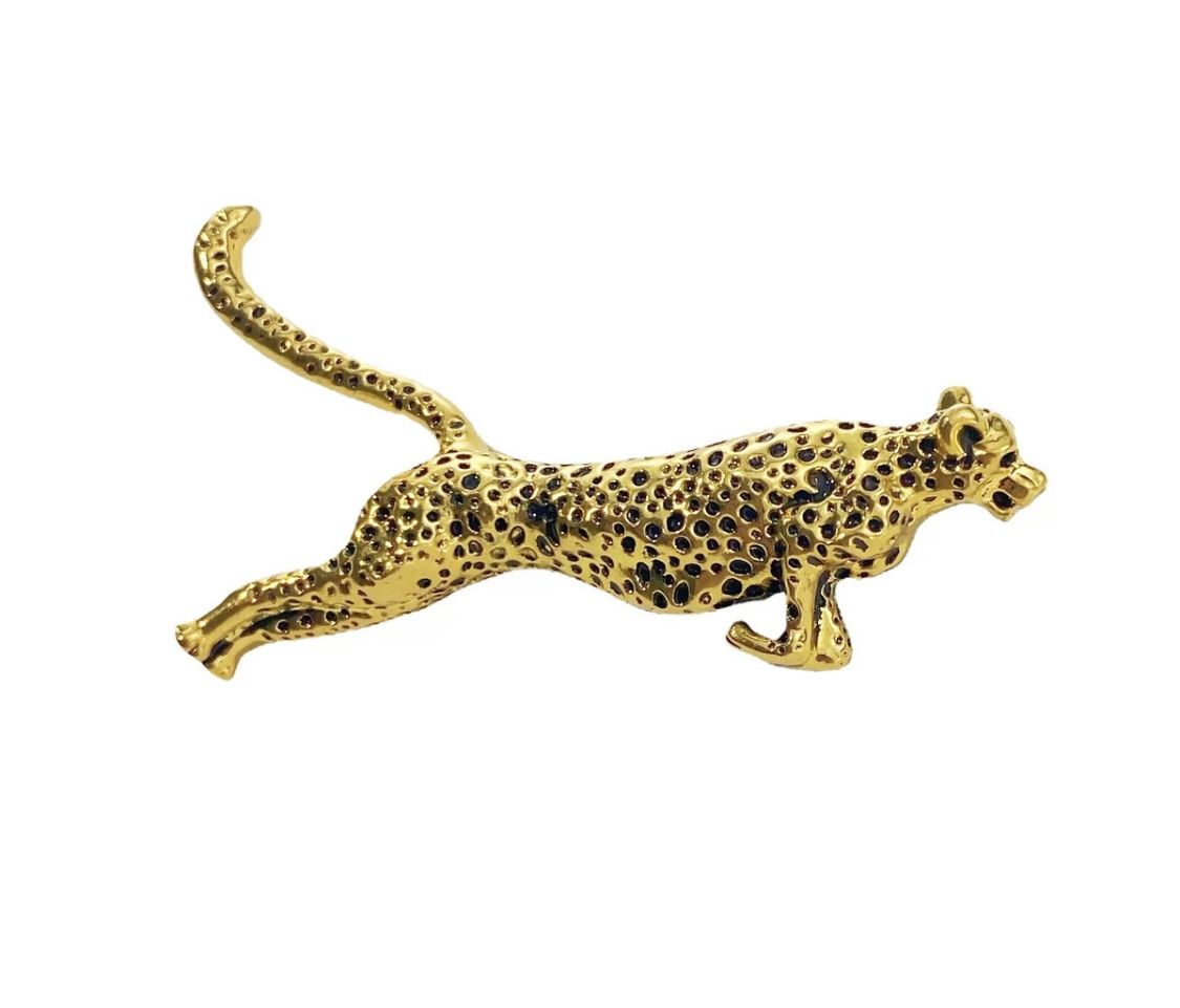 Running Leopard Brooch For Men