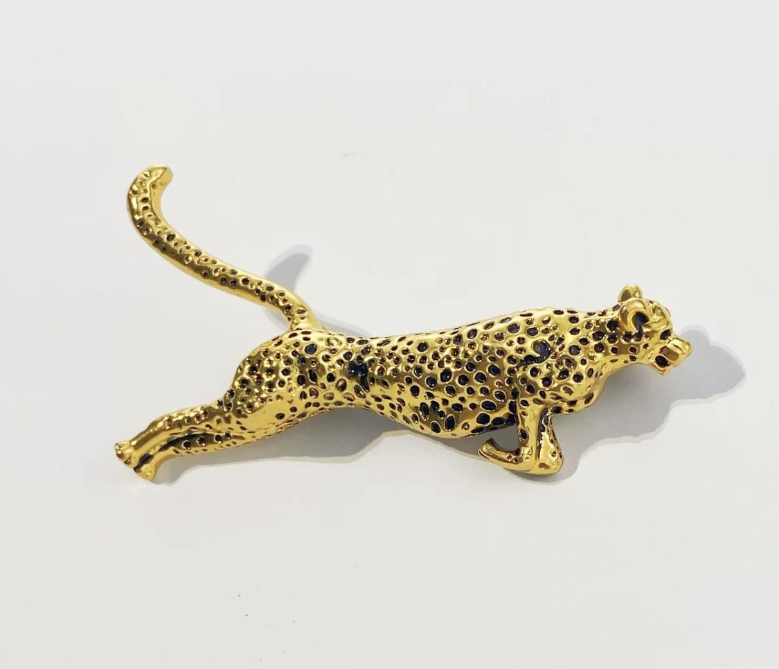 Running Leopard Brooch For Men