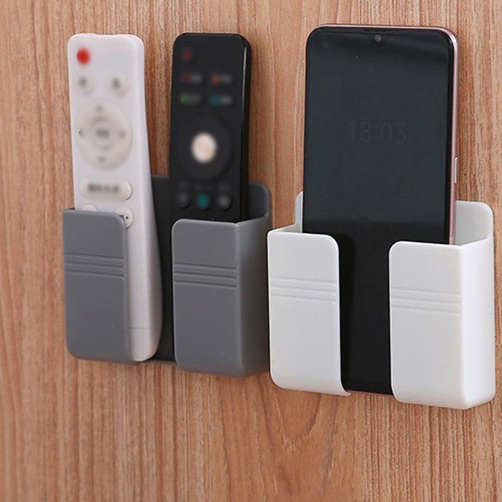 Wall Mount Stand Phone So Ket Phone  Harging Holder Bra Ket Mounted Organizer-white-99*86*28mm