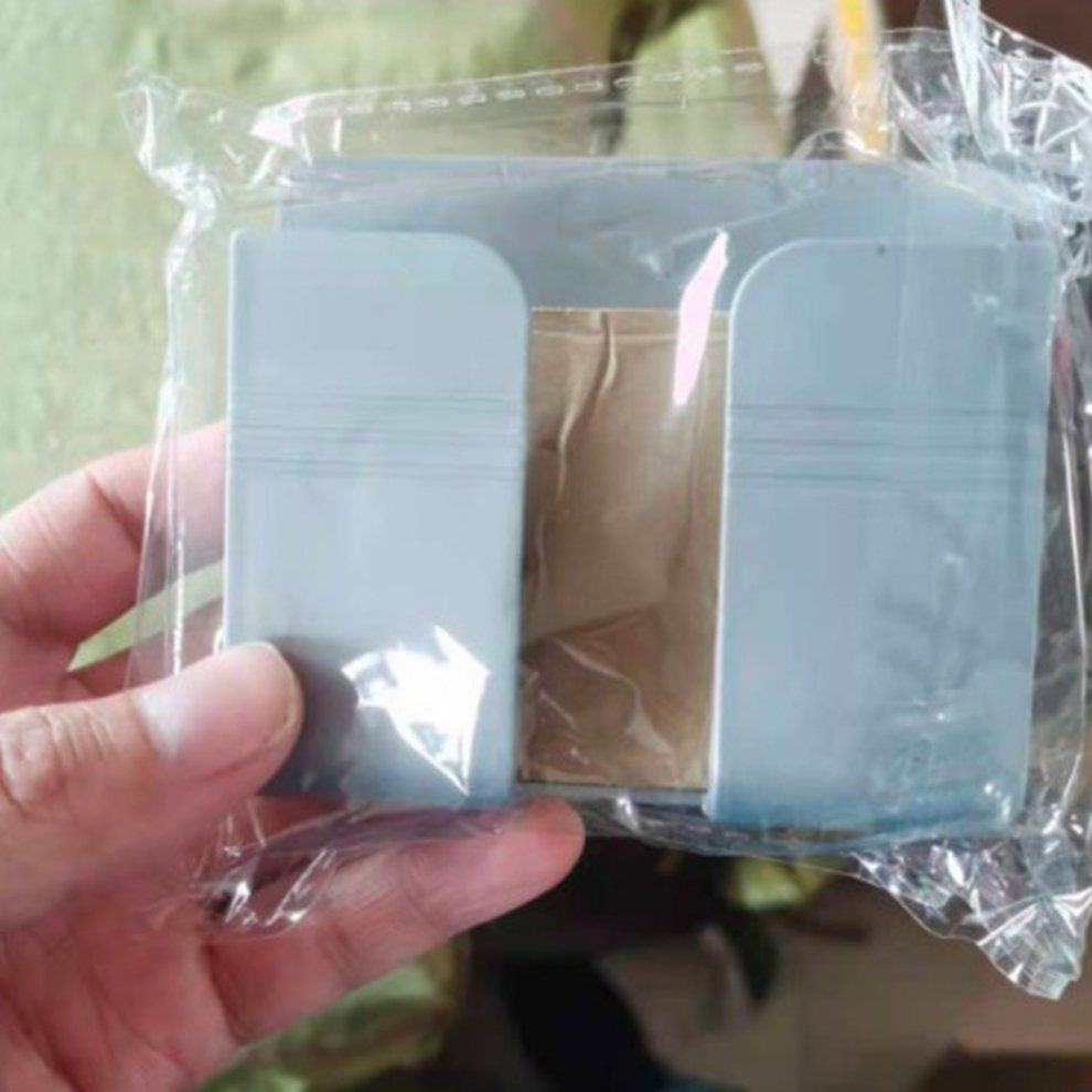 Wall Mount Stand Phone So Ket Phone  Harging Holder Bra Ket Mounted Organizer-white-99*86*28mm