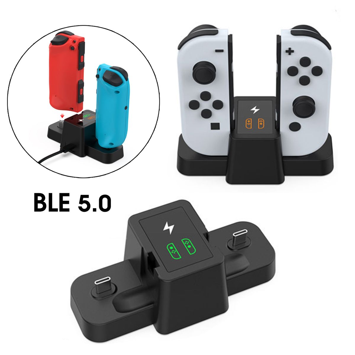 1 Set Wireless Controller Charger Multiple Black