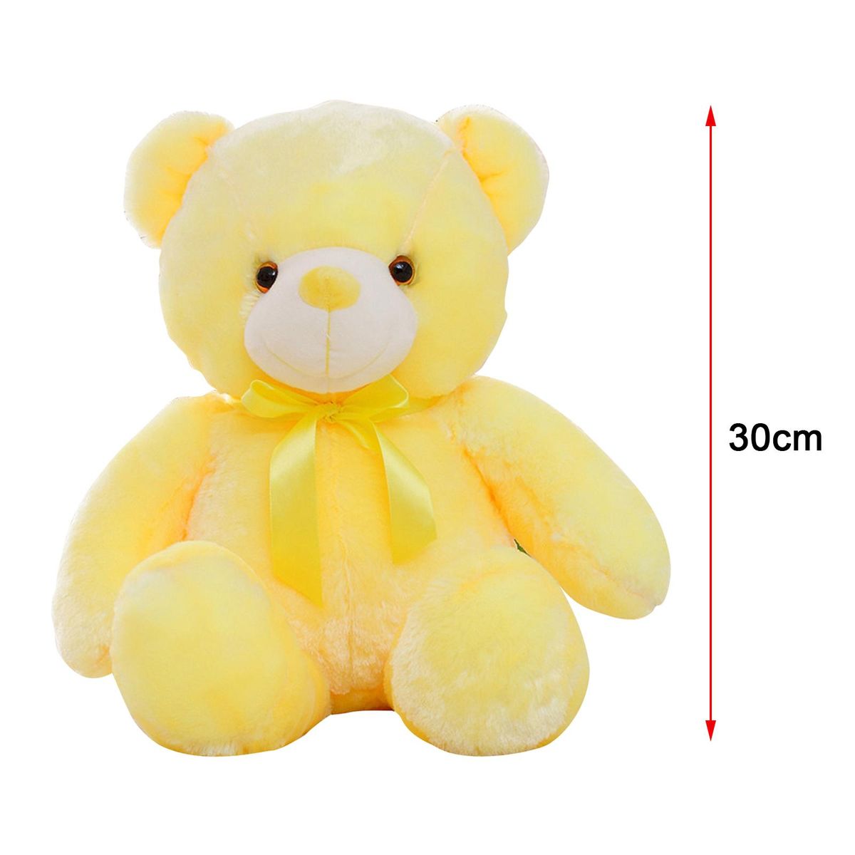 Creative Teddy Bear Plush Toy Light Up LED Glowing Teddy Yellow-30cm