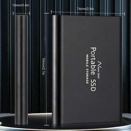 USB 3.1 High-Speed Mobile Hard Disk Portable Hard Drive SSD Solid State Drive-black-100*29.5*9mm