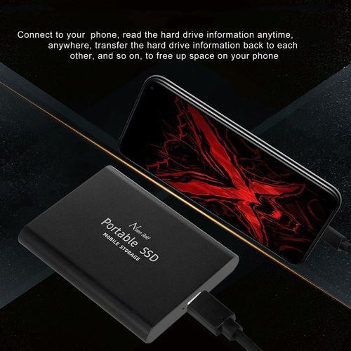 USB 3.1 High-Speed Mobile Hard Disk Portable Hard Drive SSD Solid State Drive-black-100*29.5*9mm