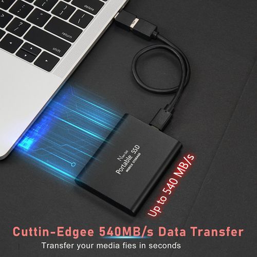 USB 3.1 High-Speed Mobile Hard Disk Portable Hard Drive SSD Solid State Drive-black-100*29.5*9mm