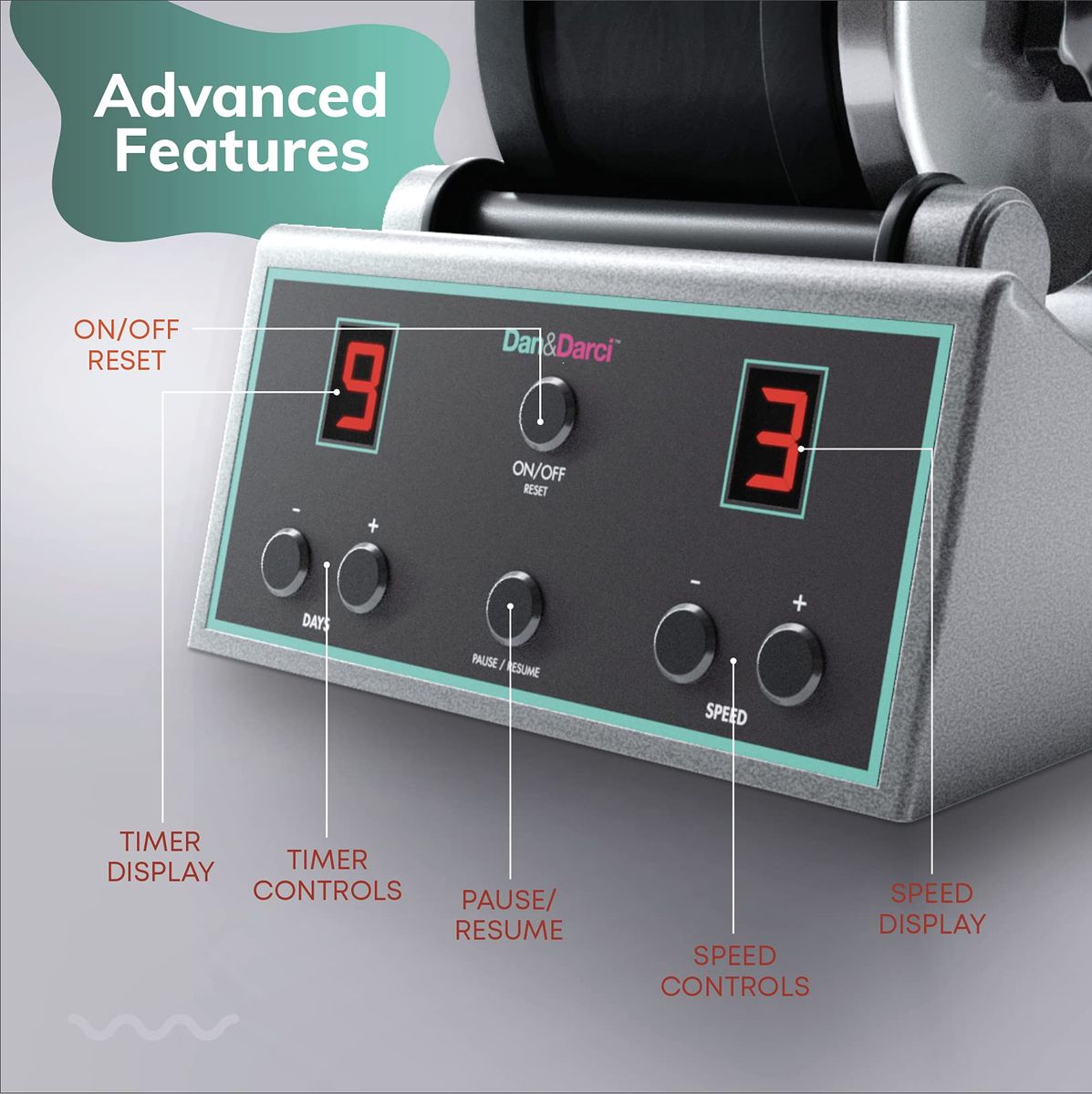 Advanced Professional Rock Tumbler Kit - With Digital 9-Day Polishing Timer, 3 Speed Settings
