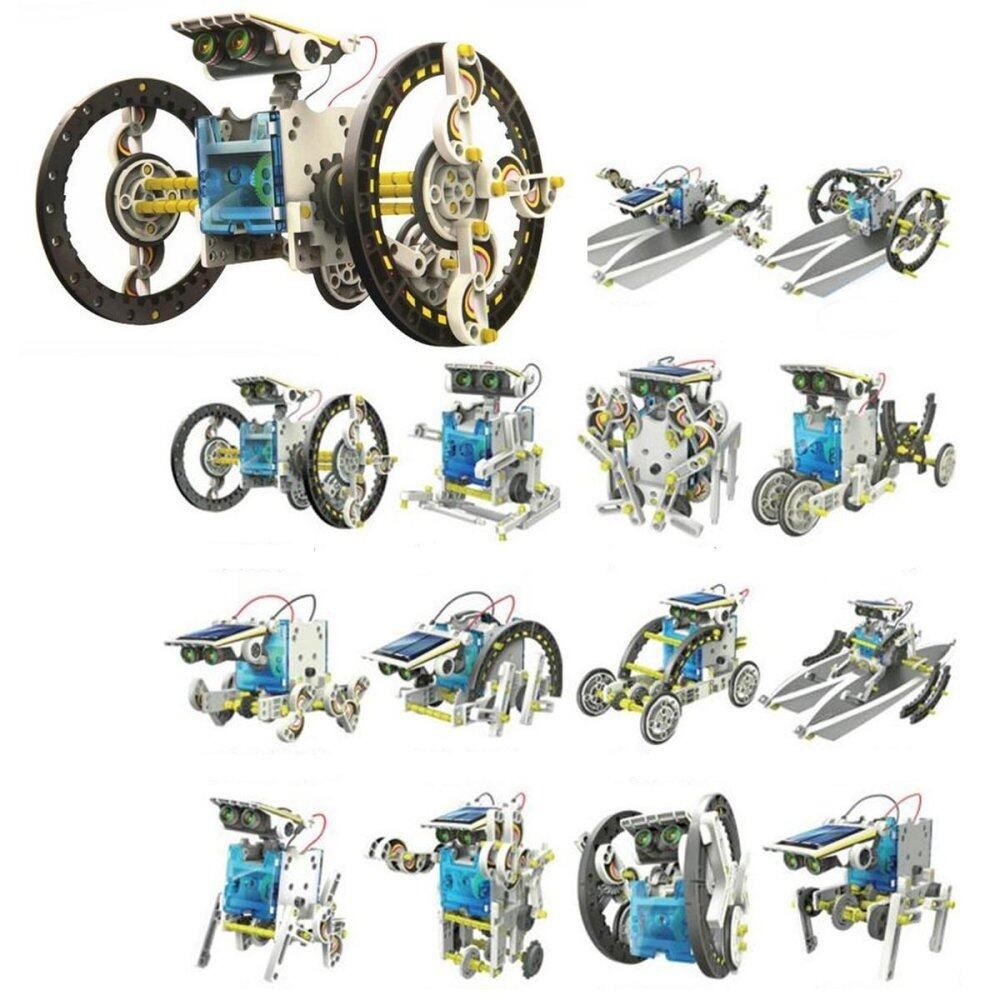 14 In 1 Solar Creative DIY Educational Kit Toy Assemble Robot Transformers Gift