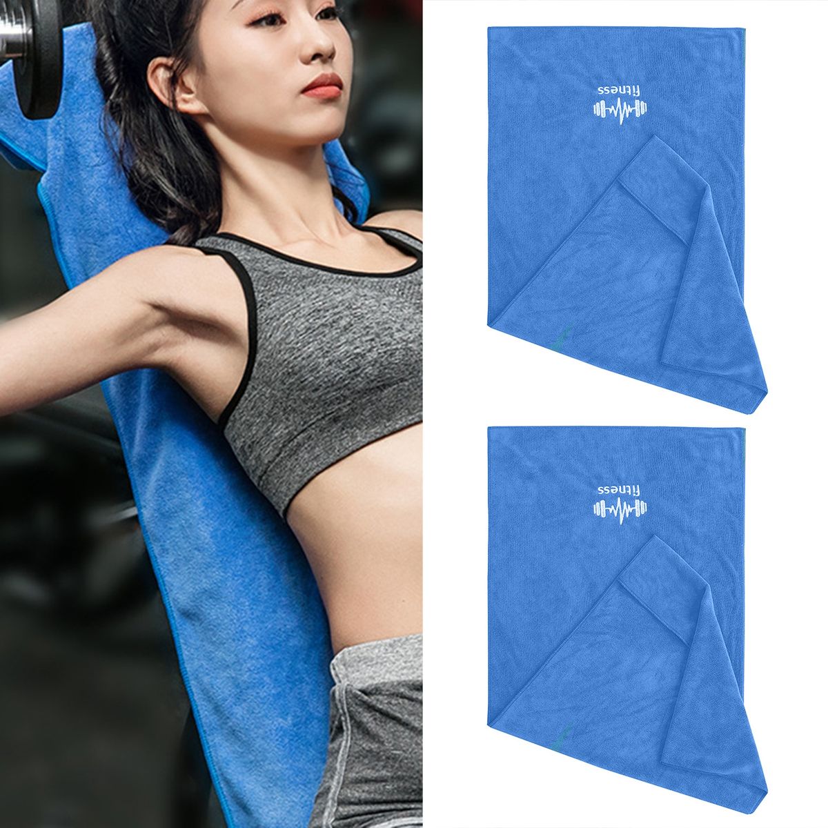 Gym Towel Feeling Cool Ice Microfiber Towel Sports Equipment Blue