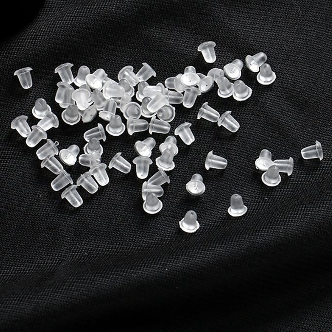 1000 Pcs Clear Earring Backs Safety Silicone Bullet Earring