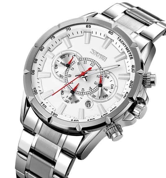 Wrist Watch With Three Chronograph Dial