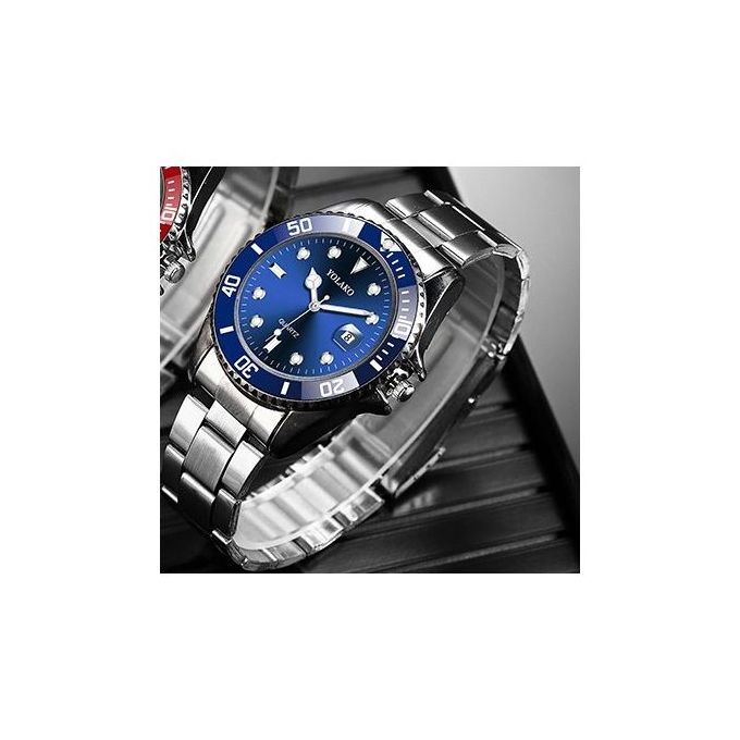 Men Steel Band Waterproof And Calendar Wrist Watch