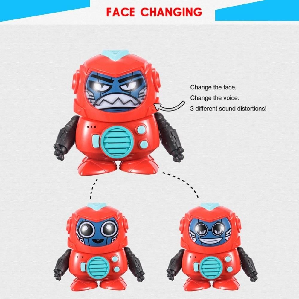 Kids Interactive Robot Toy with Intercom Recording Mode Light Face Voice Change Best Partner Indoor Toys for Boys Girls