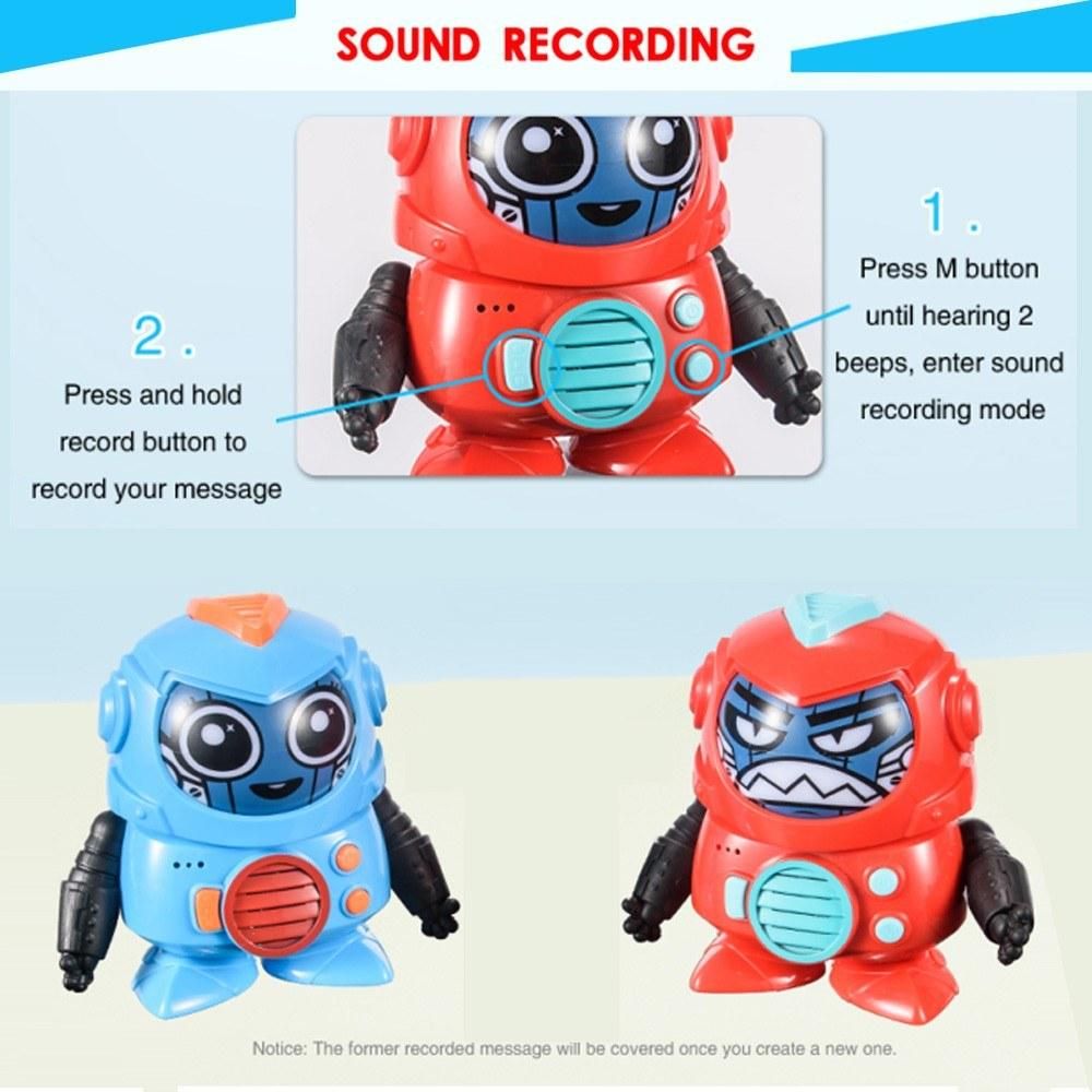 Kids Interactive Robot Toy with Intercom Recording Mode Light Face Voice Change Best Partner Indoor Toys for Boys Girls