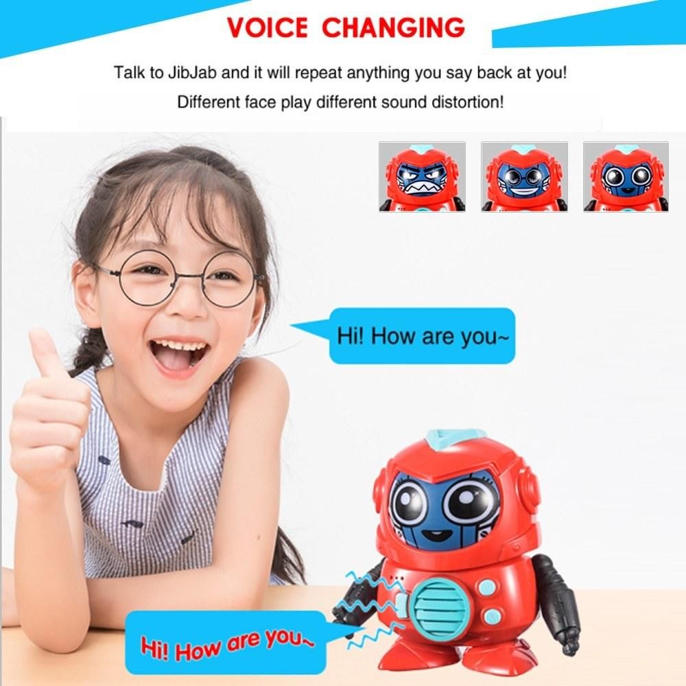 Kids Interactive Robot Toy with Intercom Recording Mode Light Face Voice Change Best Partner Indoor Toys for Boys Girls
