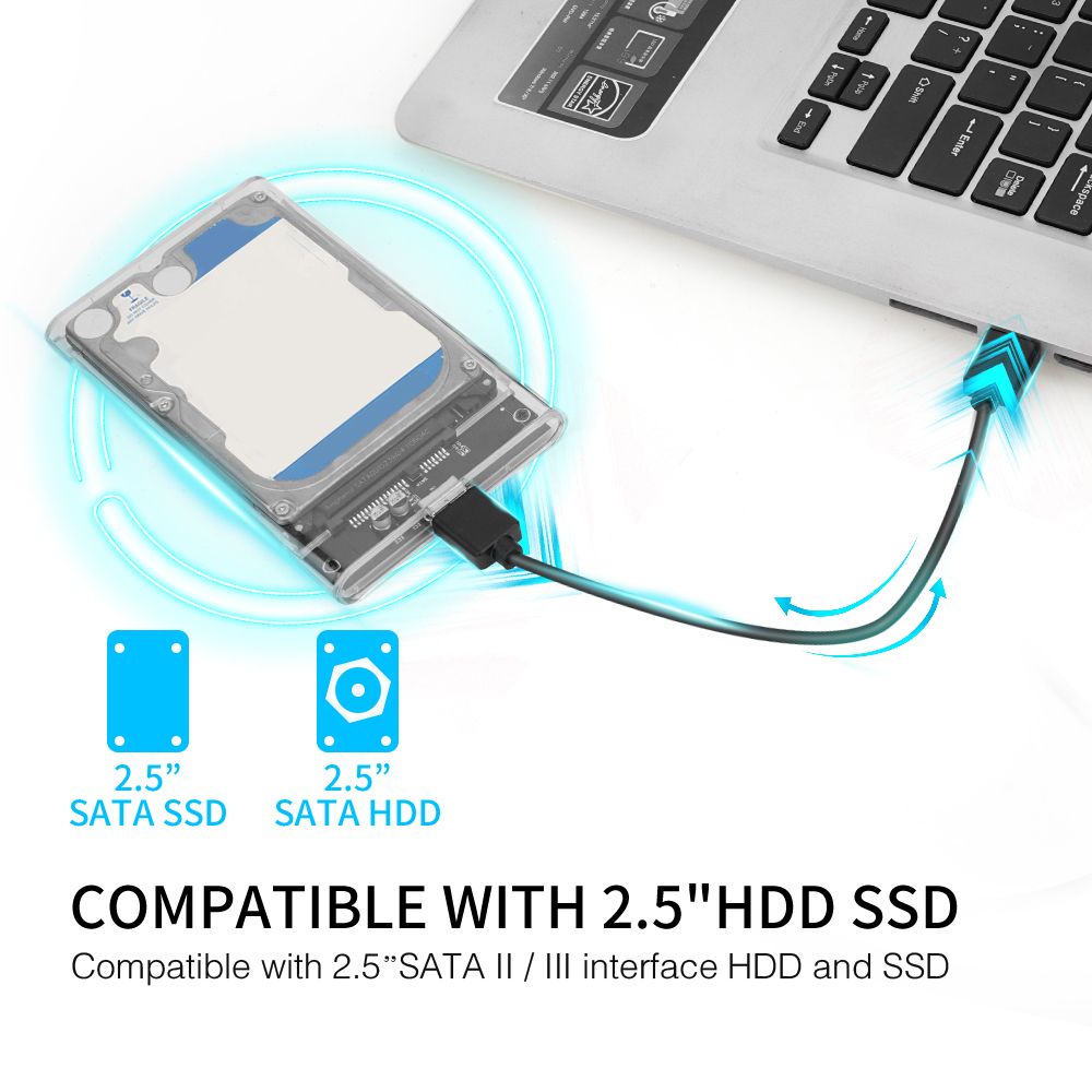 USB 3.0 External Hard Drive Enclosure USB 3.0 Transparent