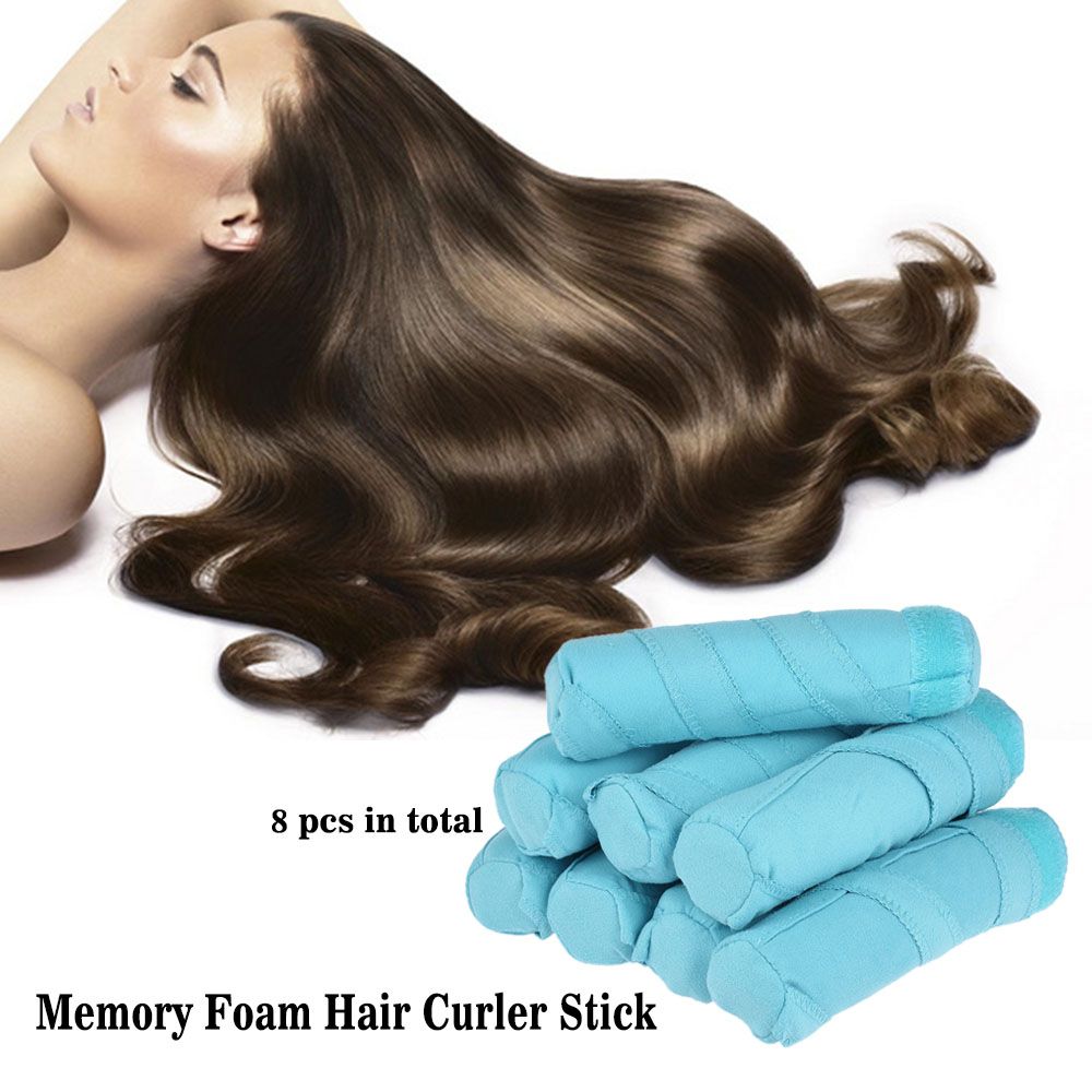 8pcs Hair Curler Memory Foam Hair Roller Stick Soft Curler