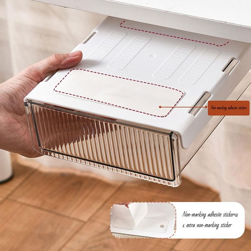 High Capacity S-adhesive Pencil Tray Under Desk Drawer Storage Box  Organizer Stand for Office Home Storage Cabinet