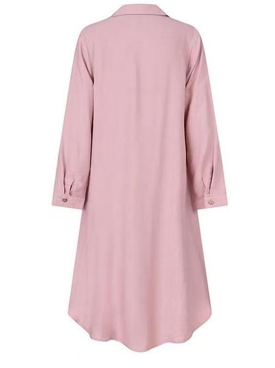 New Middle East European and American Muslim Women's Wear Lapel Casual Button Long Sleeve Shirt Sleeve Women's Dress