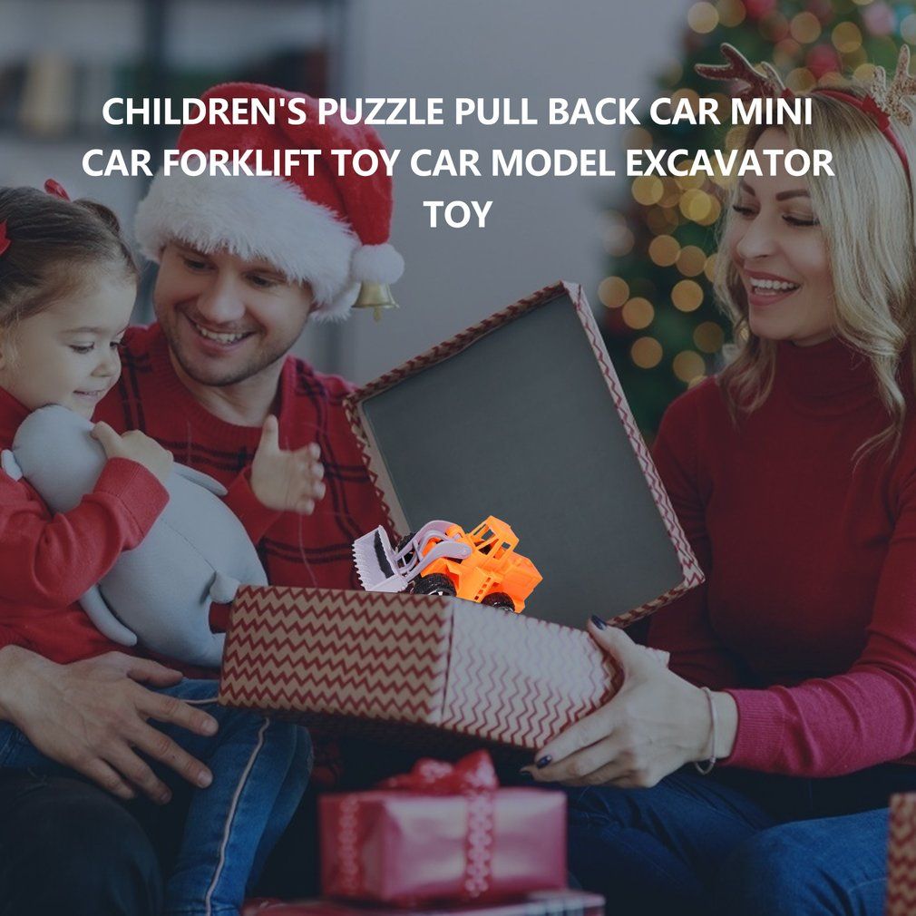 Children's Puzzle Pull Back Car Mini Car Forklift Toy Car Model Excavator Toy