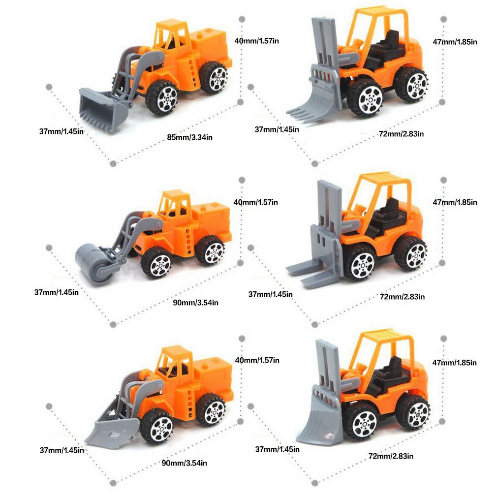 Children's Puzzle Pull Back Car Mini Car Forklift Toy Car Model Excavator Toy