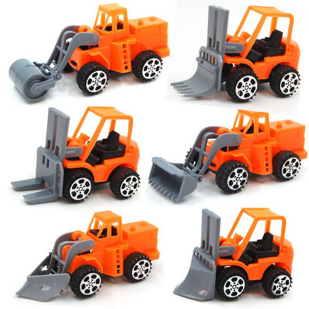 Children's Puzzle Pull Back Car Mini Car Forklift Toy Car Model Excavator Toy