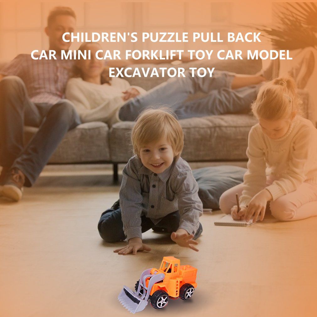 Children's Puzzle Pull Back Car Mini Car Forklift Toy Car Model Excavator Toy