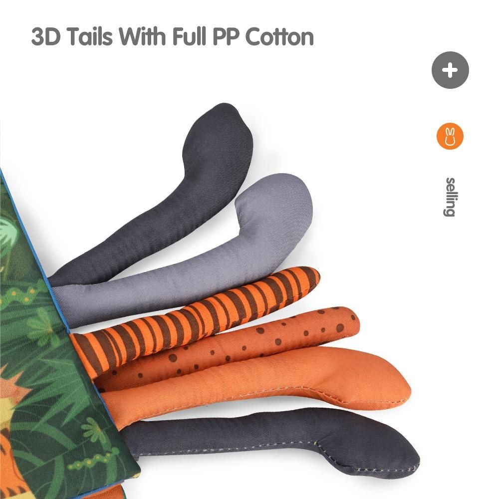 TUMAMA Baby Rattles Mobiles Toy Soft Animal Tails Cloth Book Newborn Stroller Hanging Toy Baby Early Learning Educational Toys Green