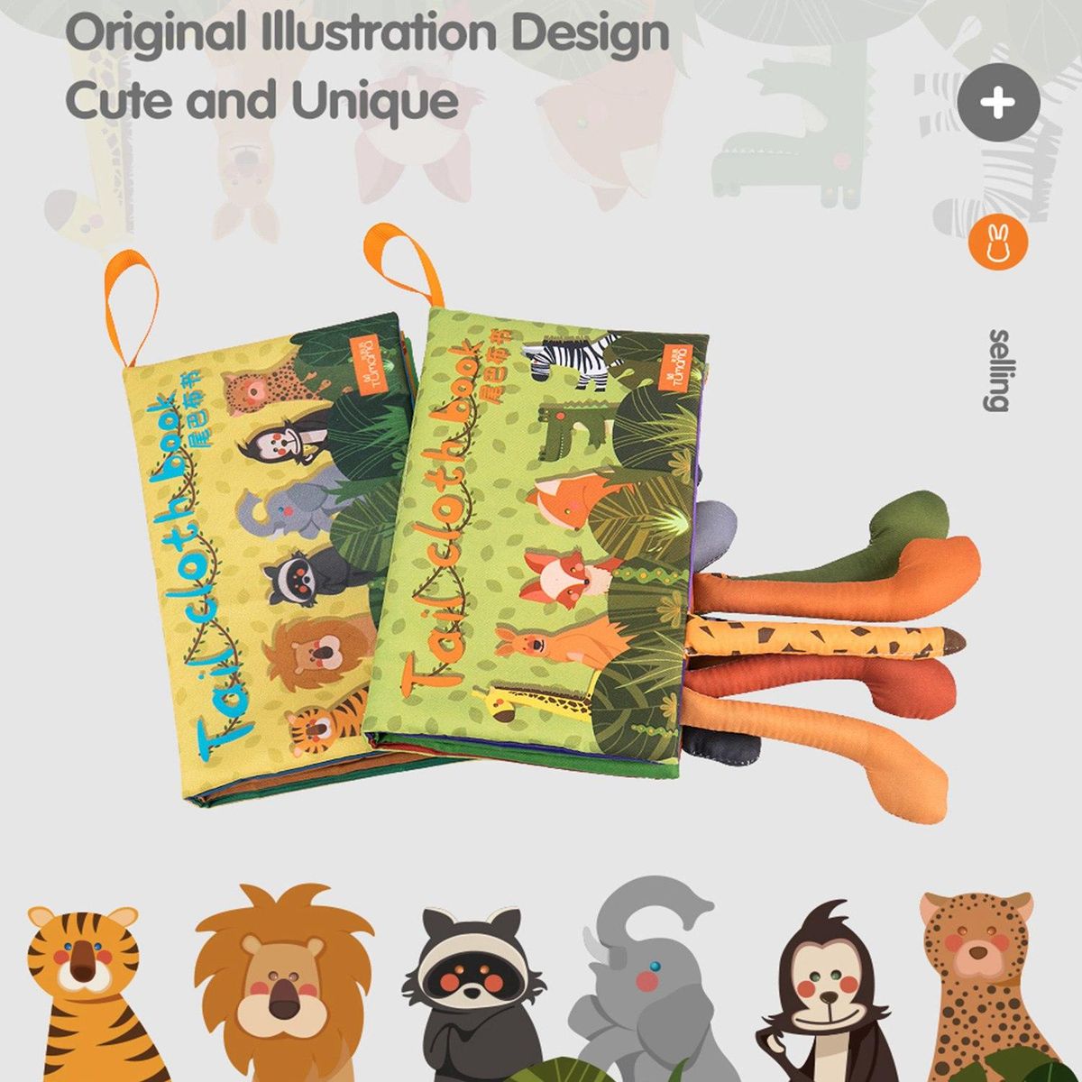 TUMAMA Baby Rattles Mobiles Toy Soft Animal Tails Cloth Book Newborn Stroller Hanging Toy Baby Early Learning Educational Toys Green