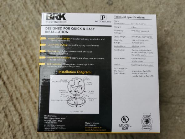 PHOTOELECTRIC SMOKE ALARM