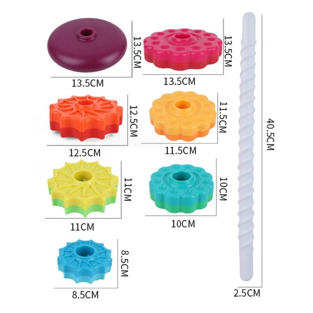 Rainbow tower 2021 New Popular Baby Stack Toy Color Spin Tower In Big Size High Quality Gift For Kids Boy And Girl