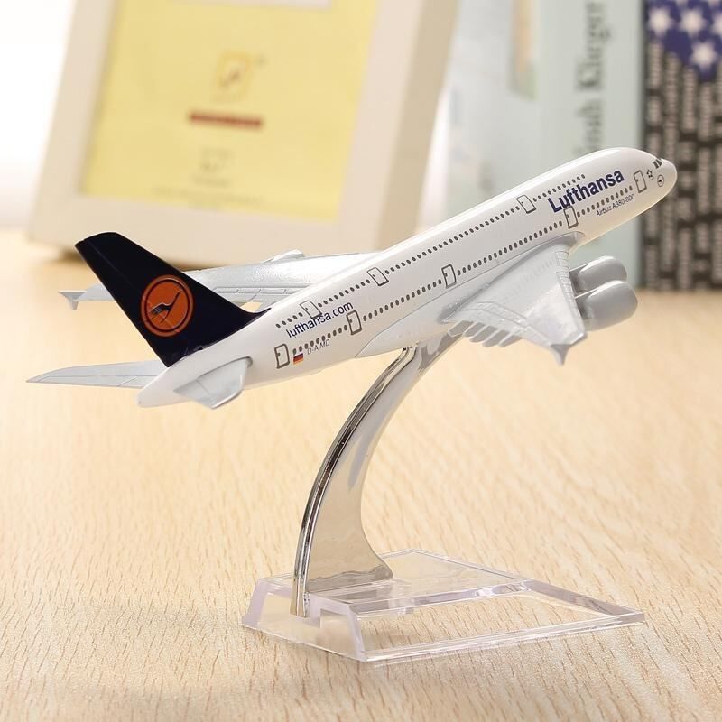 WH A380 Lufthansa Airplane Air Craft Model 16cm Airline Aero Plan Diecast Model Collection Decor Gift Toys For Children