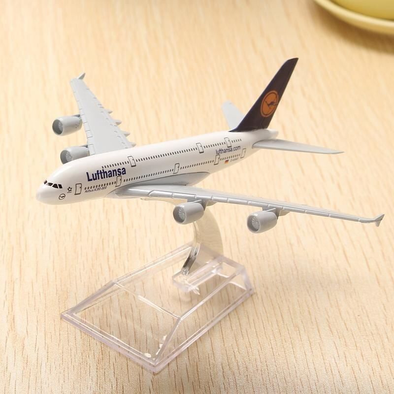WH A380 Lufthansa Airplane Air Craft Model 16cm Airline Aero Plan Diecast Model Collection Decor Gift Toys For Children