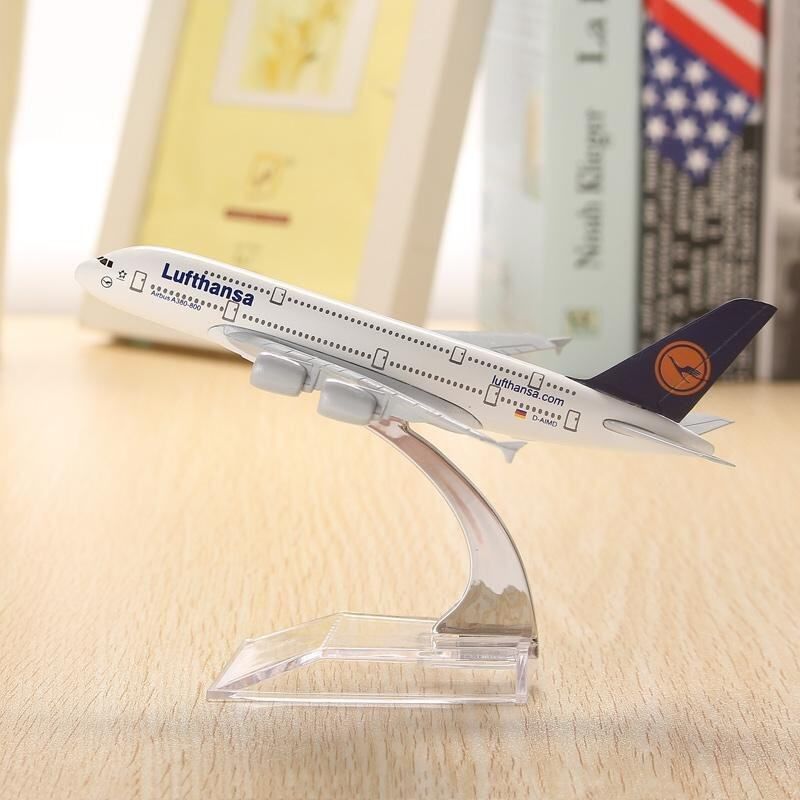 WH A380 Lufthansa Airplane Air Craft Model 16cm Airline Aero Plan Diecast Model Collection Decor Gift Toys For Children