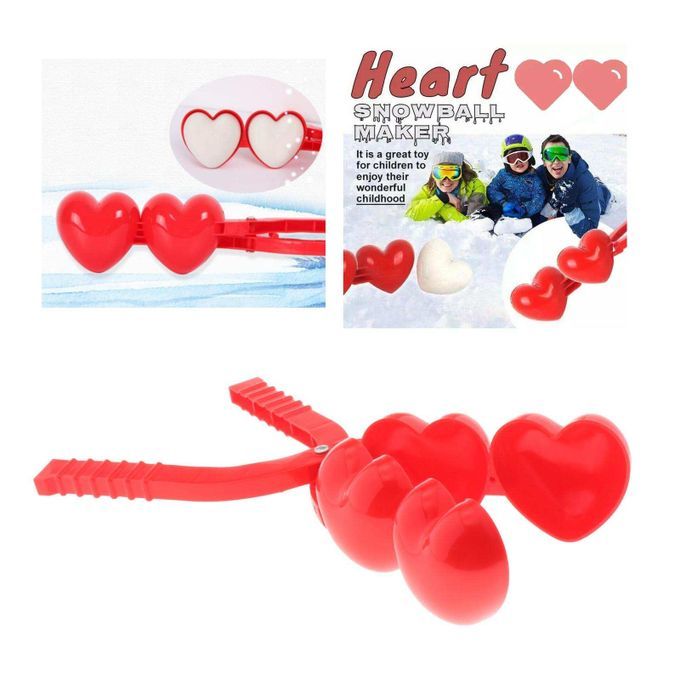 Heart/Snowman Shaped Snowball Maker Clip Winter Sand Ball Mold Heart