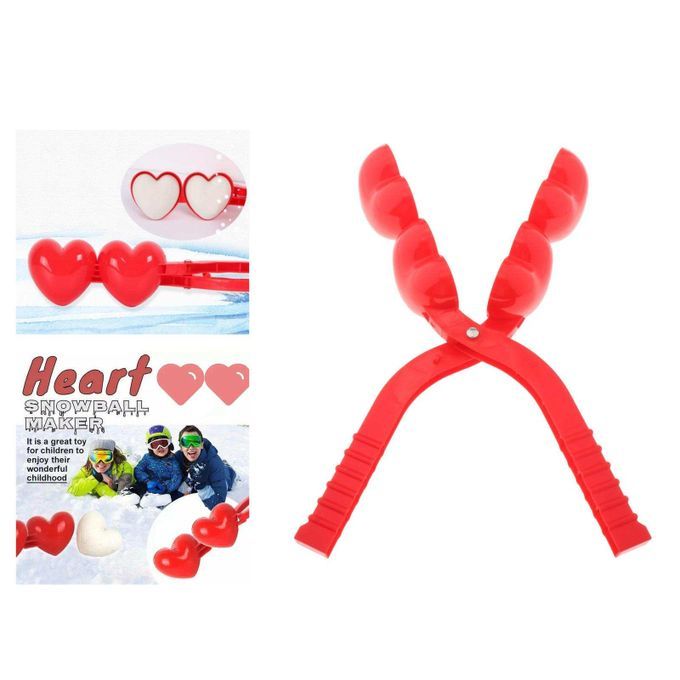 Heart/Snowman Shaped Snowball Maker Clip Winter Sand Ball Mold Heart