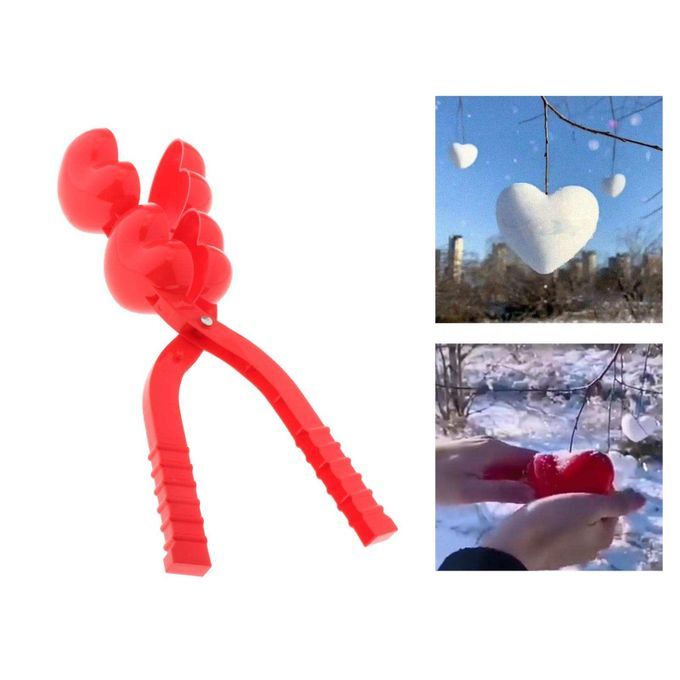 Heart/Snowman Shaped Snowball Maker Clip Winter Sand Ball Mold Heart