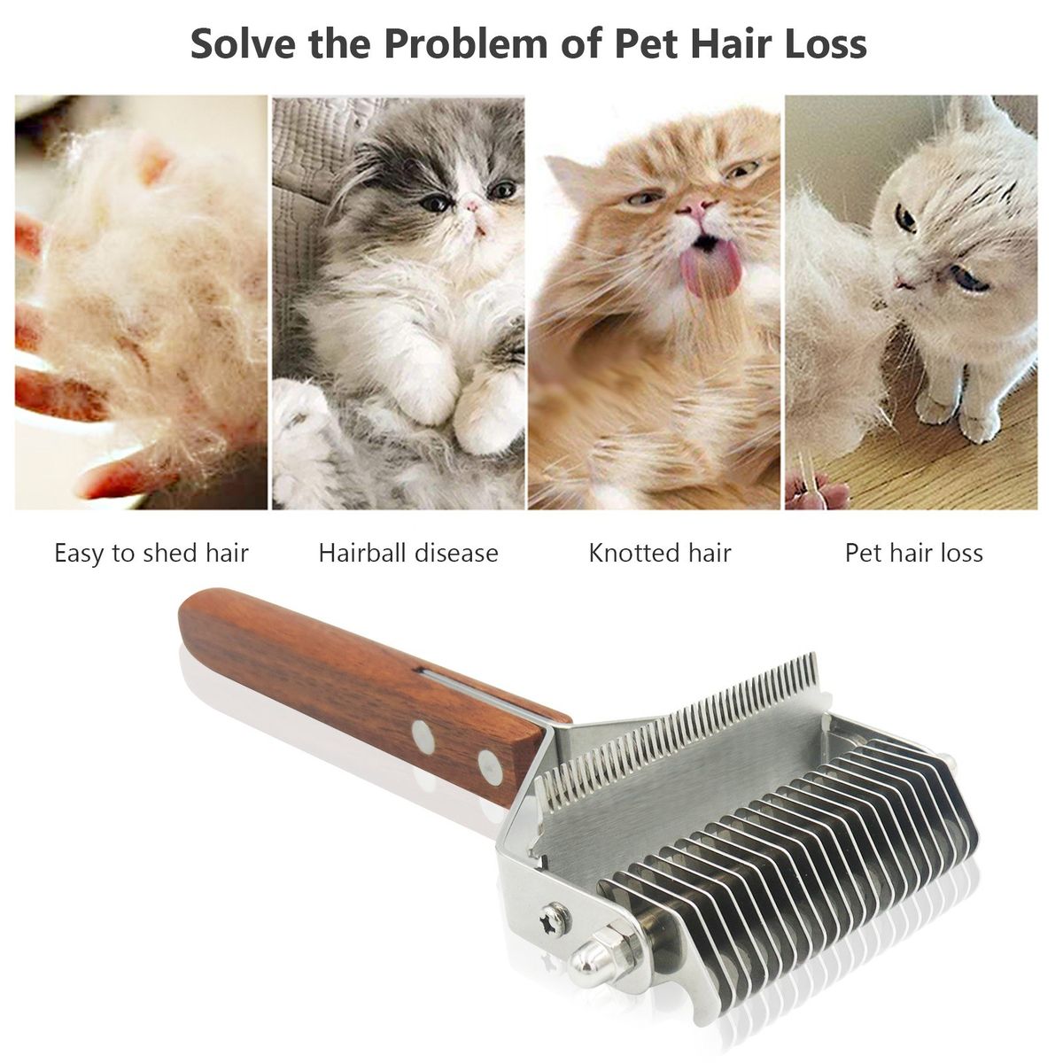 Dog Brush Cat Brush 2 Sided Pet Grooming Tool For Shedding