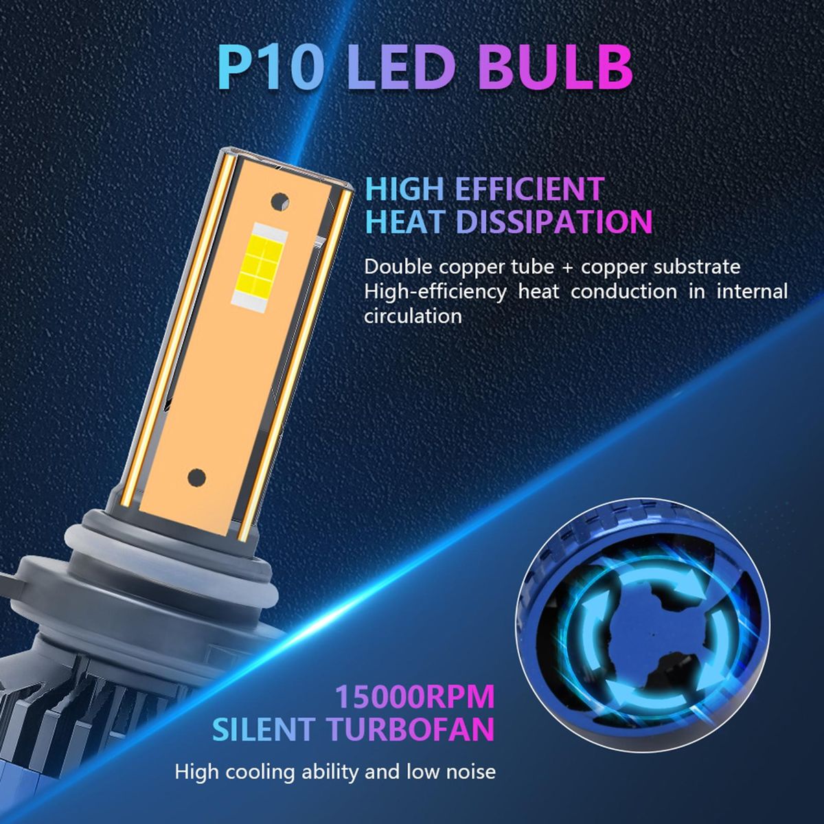 P10 9006/HB4 LED Headlight Bulbs IP68 Waterproof Car LED Headlight Bulbs 6000K 300W 36000LM Bright LED Headlights 2pcs