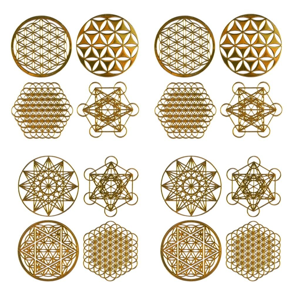 16Pcs/Set Metal Energy Decor Sticker Flower Of