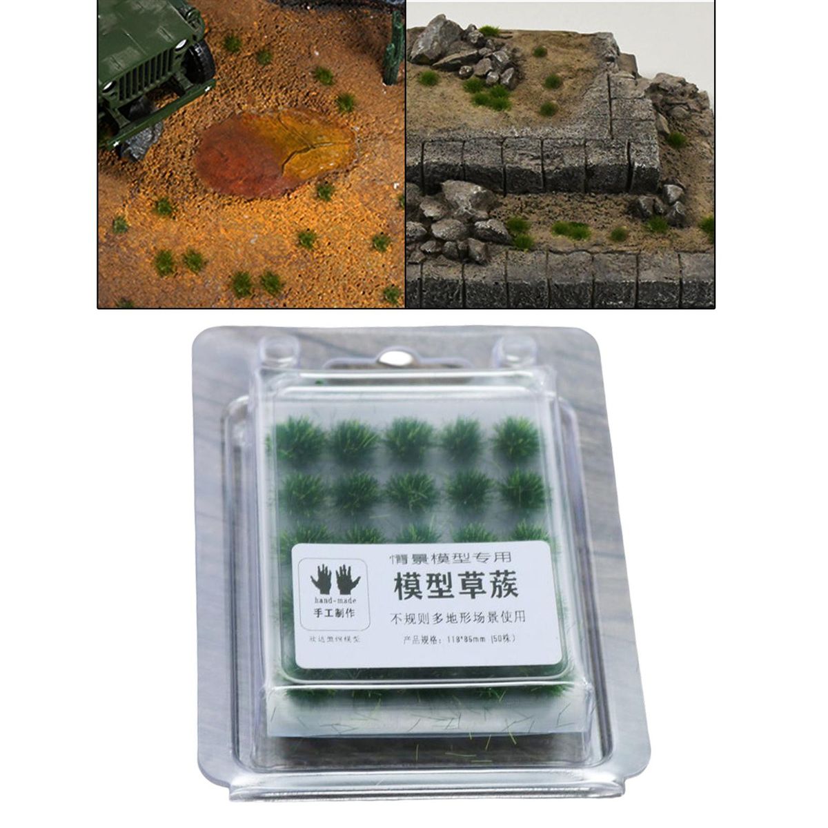 50Pcs Artificial Grass Bush Plant Scene Decoration Static Scenery E