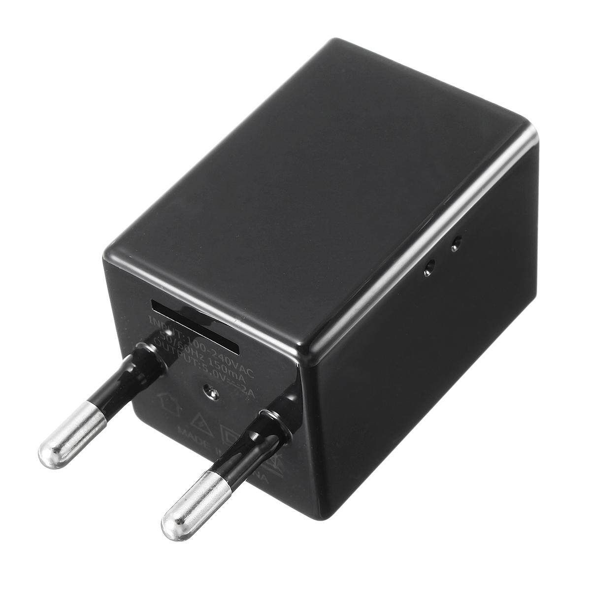 Wireless HD 1080P USB Camera WiFi Mobile Hidden AC Adapter Wall Charger Plug EU Black