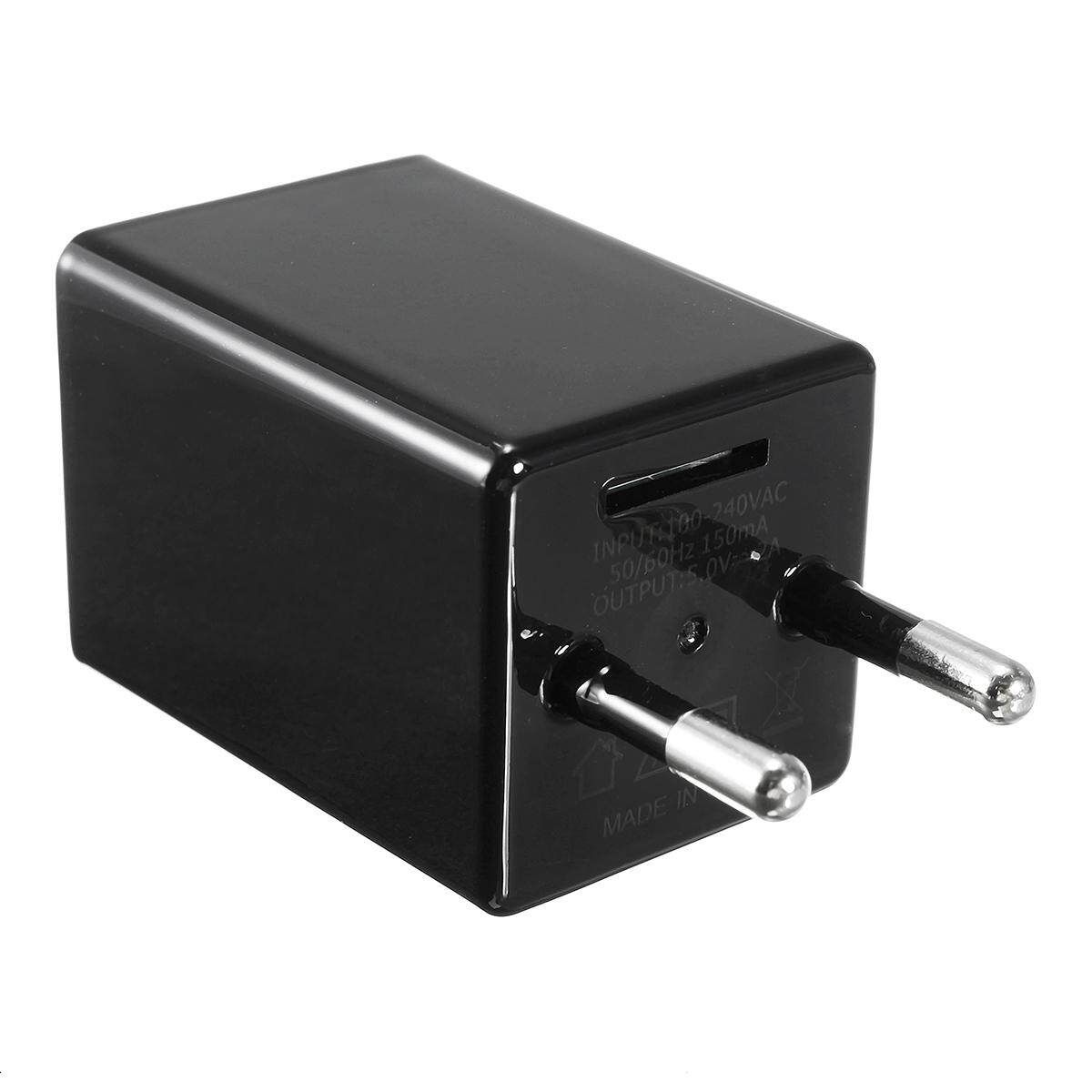 Wireless HD 1080P USB Camera WiFi Mobile Hidden AC Adapter Wall Charger Plug EU Black