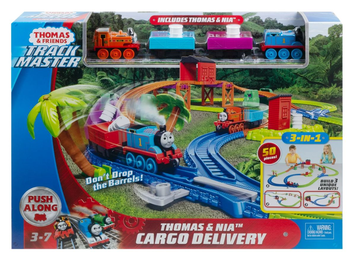 Thomas & Nia Cargo Delivery Diecast Train & Track Set 50 Pcs