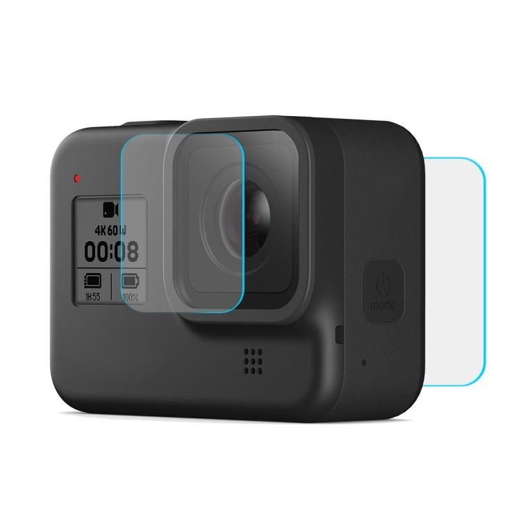 Lens + LCD 9H 2.5D Glass Film For GoPro HERO8 Black