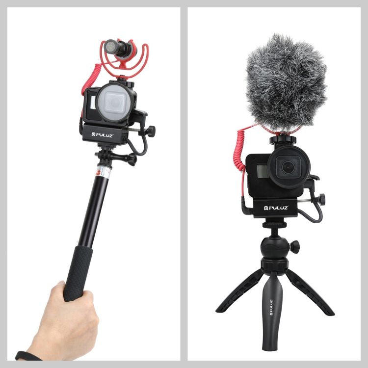 Microphone Adapter Aluminum Protective Case For GoPro HERO8