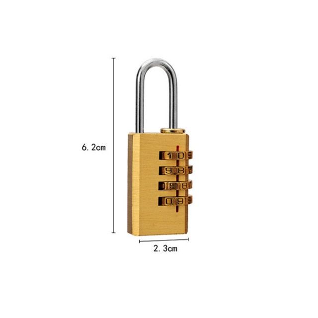 Digits Number Mini Padlock Brass Combination Lock
