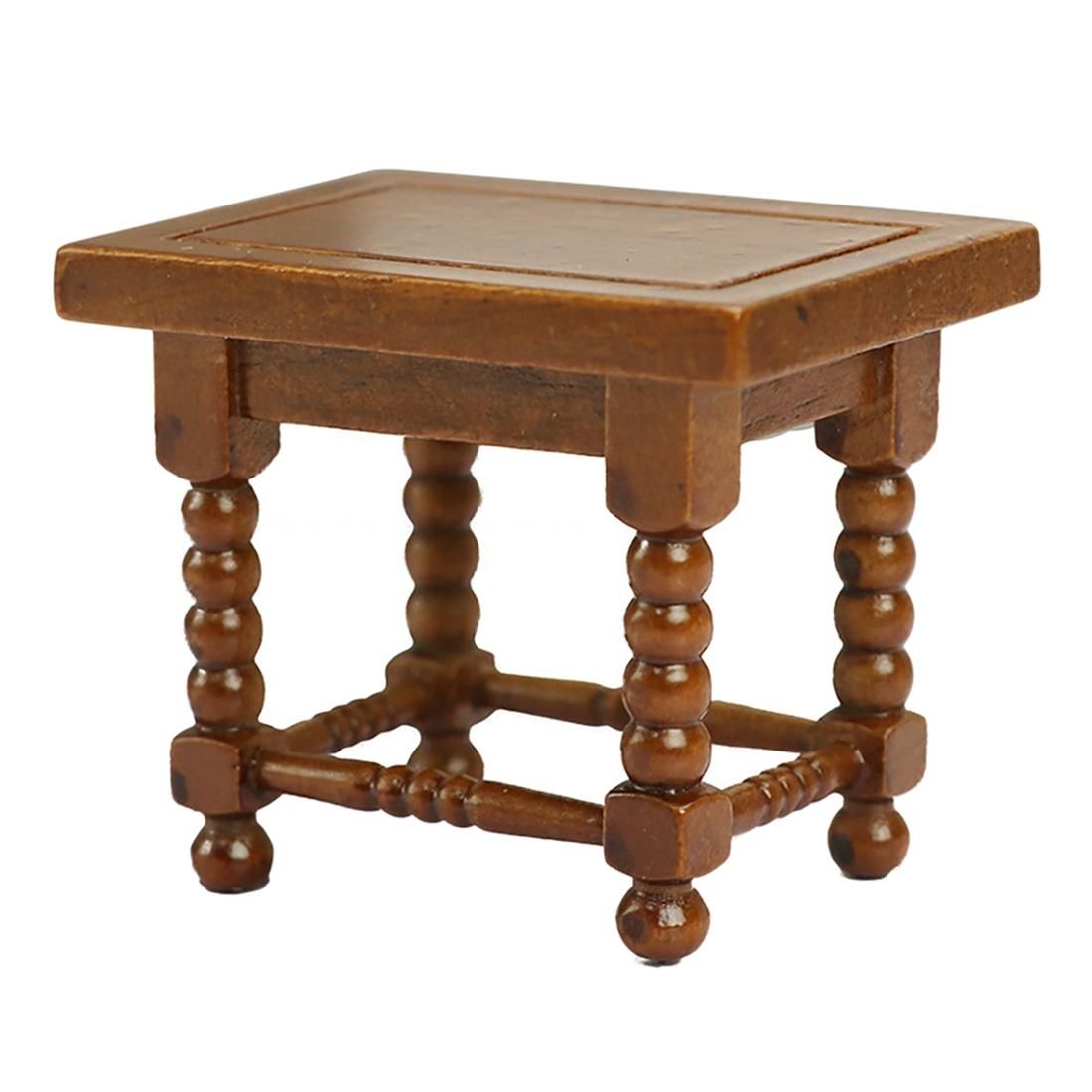 1 12 Dollhouse Miniature Furniture Wooden Stool European Classical Stool for Dolls House Accessories