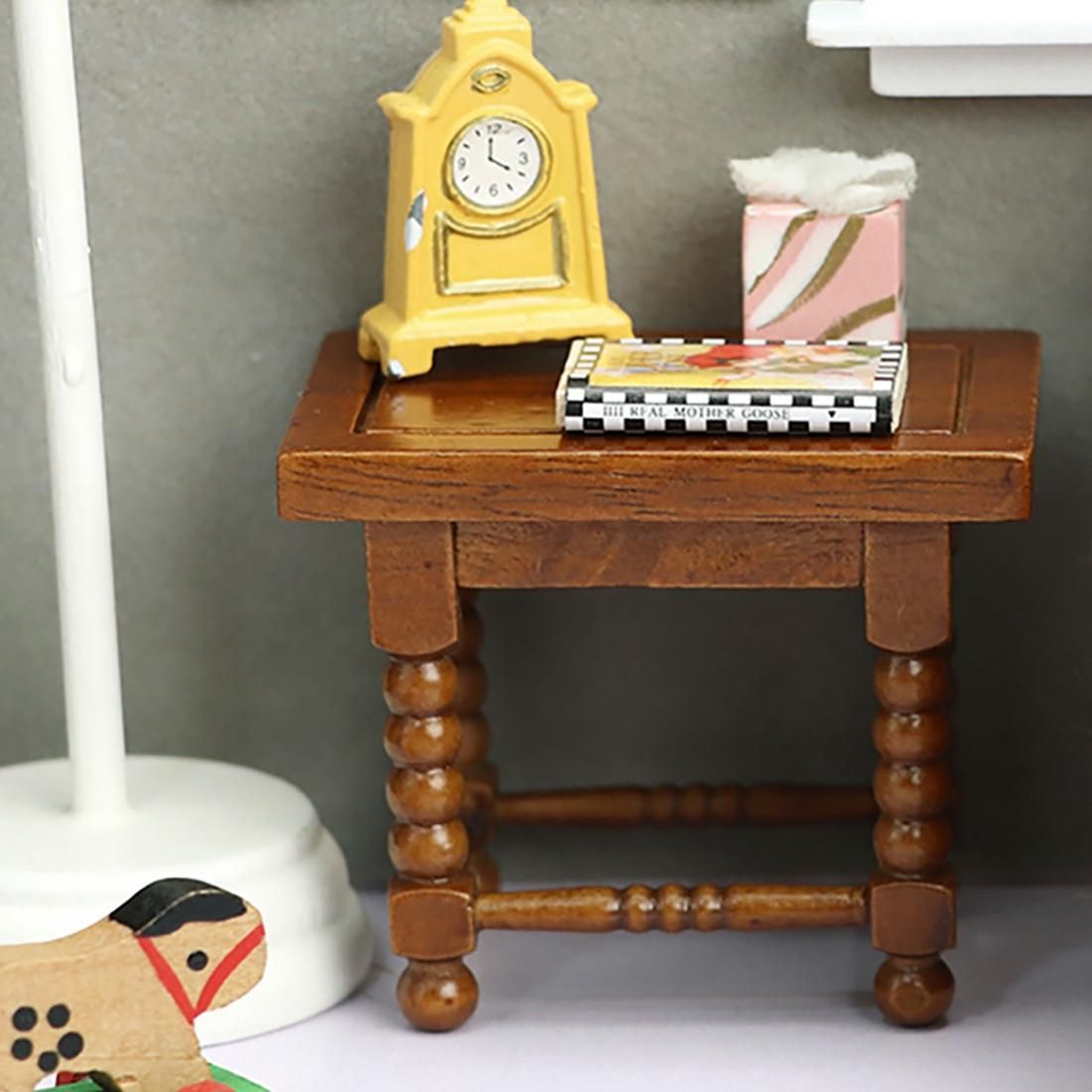 1 12 Dollhouse Miniature Furniture Wooden Stool European Classical Stool for Dolls House Accessories