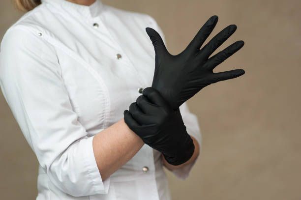No Tearing Or Pinching Disposable Nitrile Black Glove