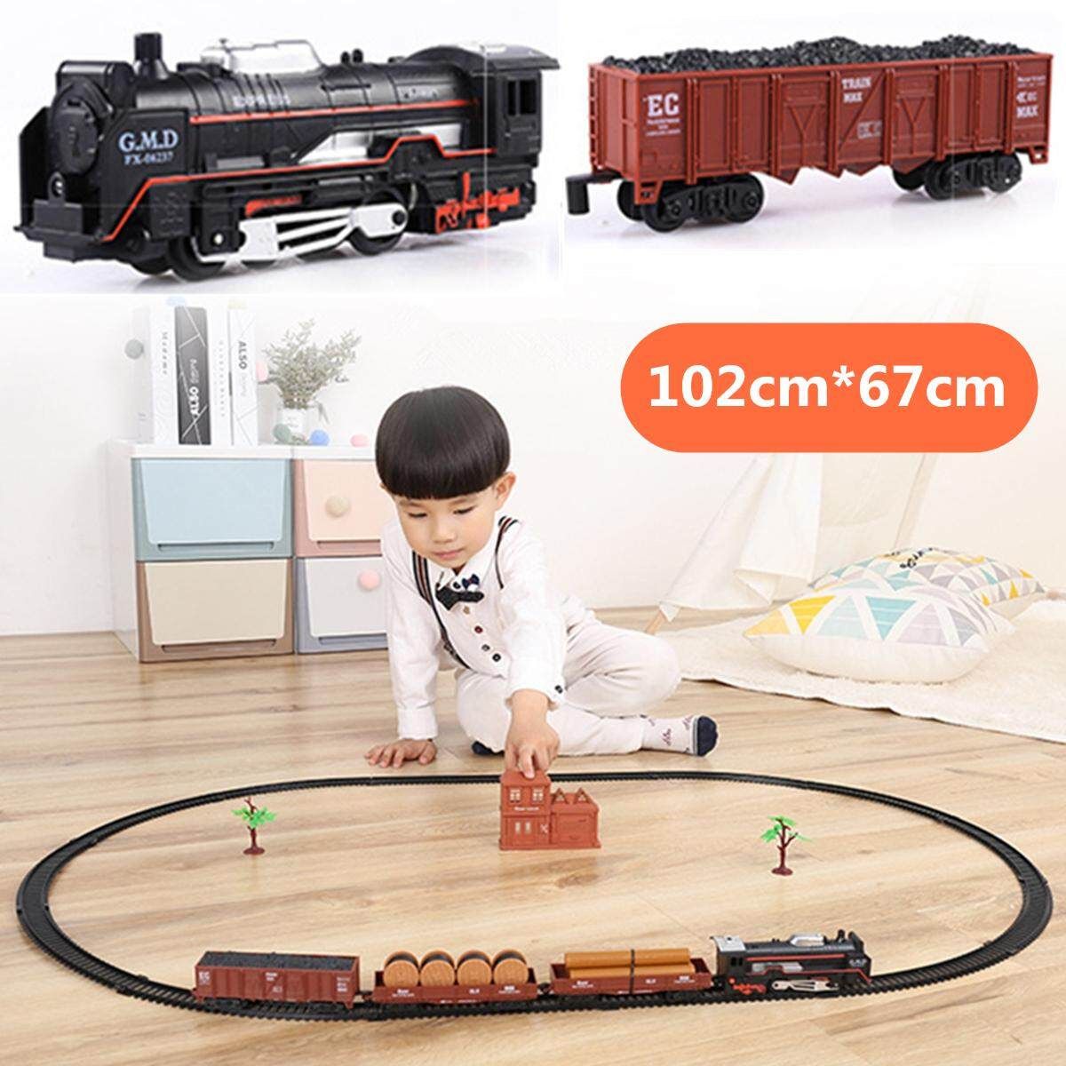 Electric Plastic Classic Toy Train Kit Track Education Model Kids Christmas Gift